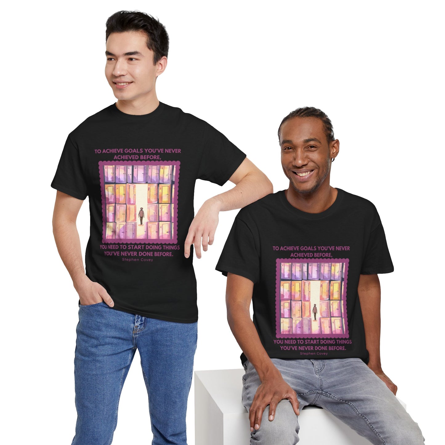 The Doer T-Shirt: Take Action, Get Results"Start doing things you've never done" Stephen Covey