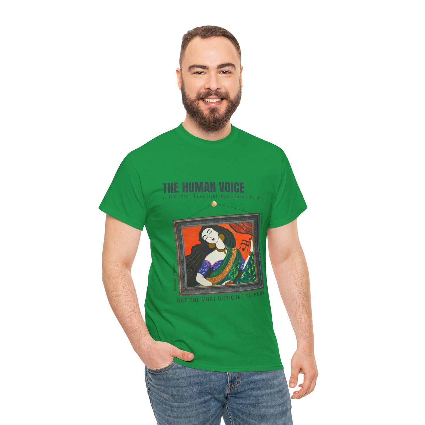 Human Voice: Beautiful & Challenging - Luciano Pavarotti Quote Tee Richard Strauss