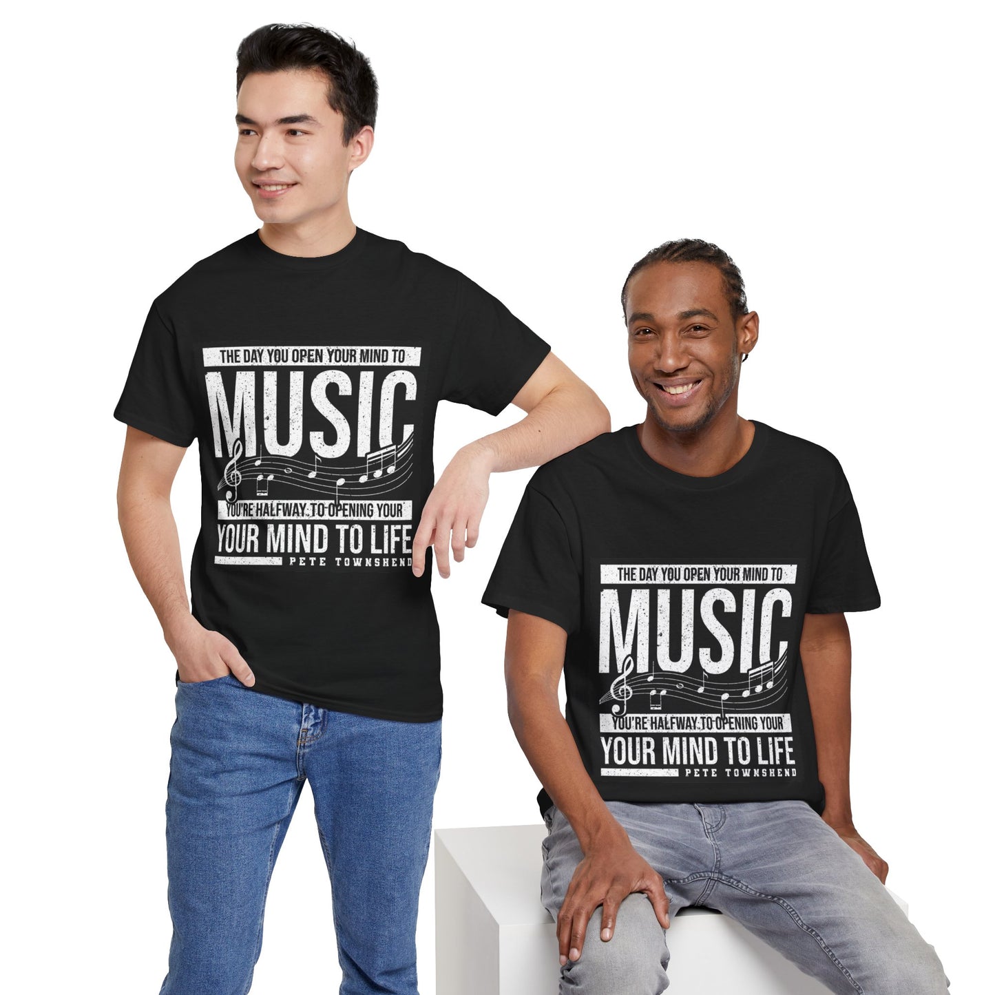 Music: The Language of Connection - Quote Tee The day you open your mind to music