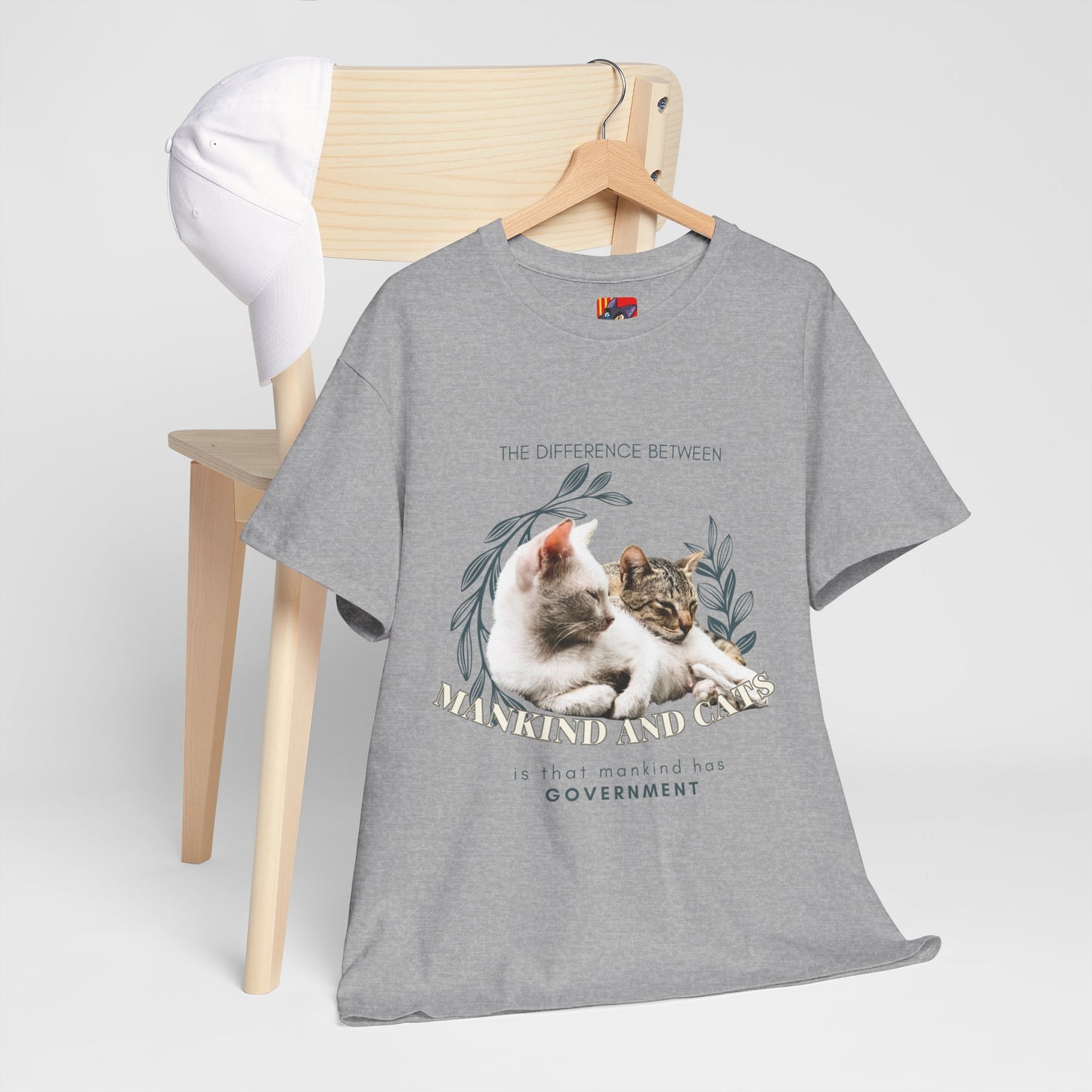 The Feline Free T-Shirt: No Government Needed"Mankind has government" 🐾🏛️