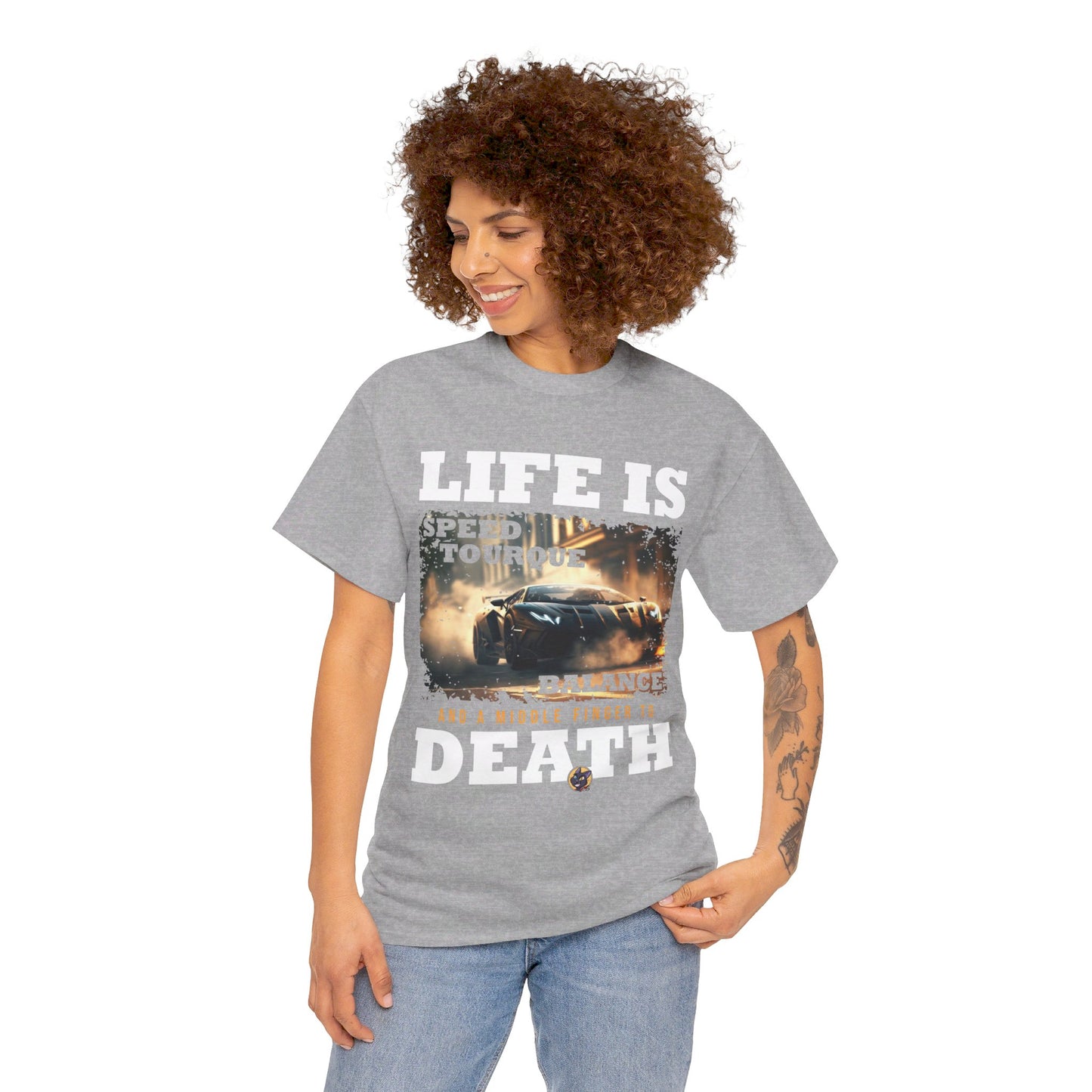 The Free Spirit T-Shirt: Life is speed tourque balance and a middle finger to death Jack