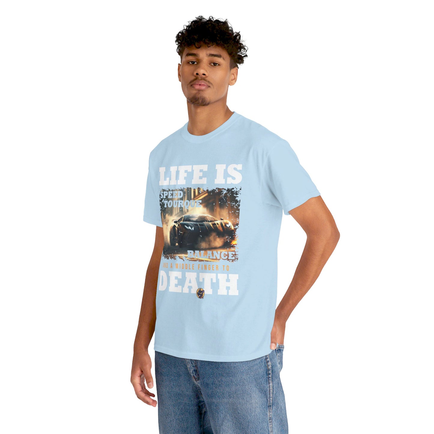 The Free Spirit T-Shirt: Life is speed tourque balance and a middle finger to death Jack