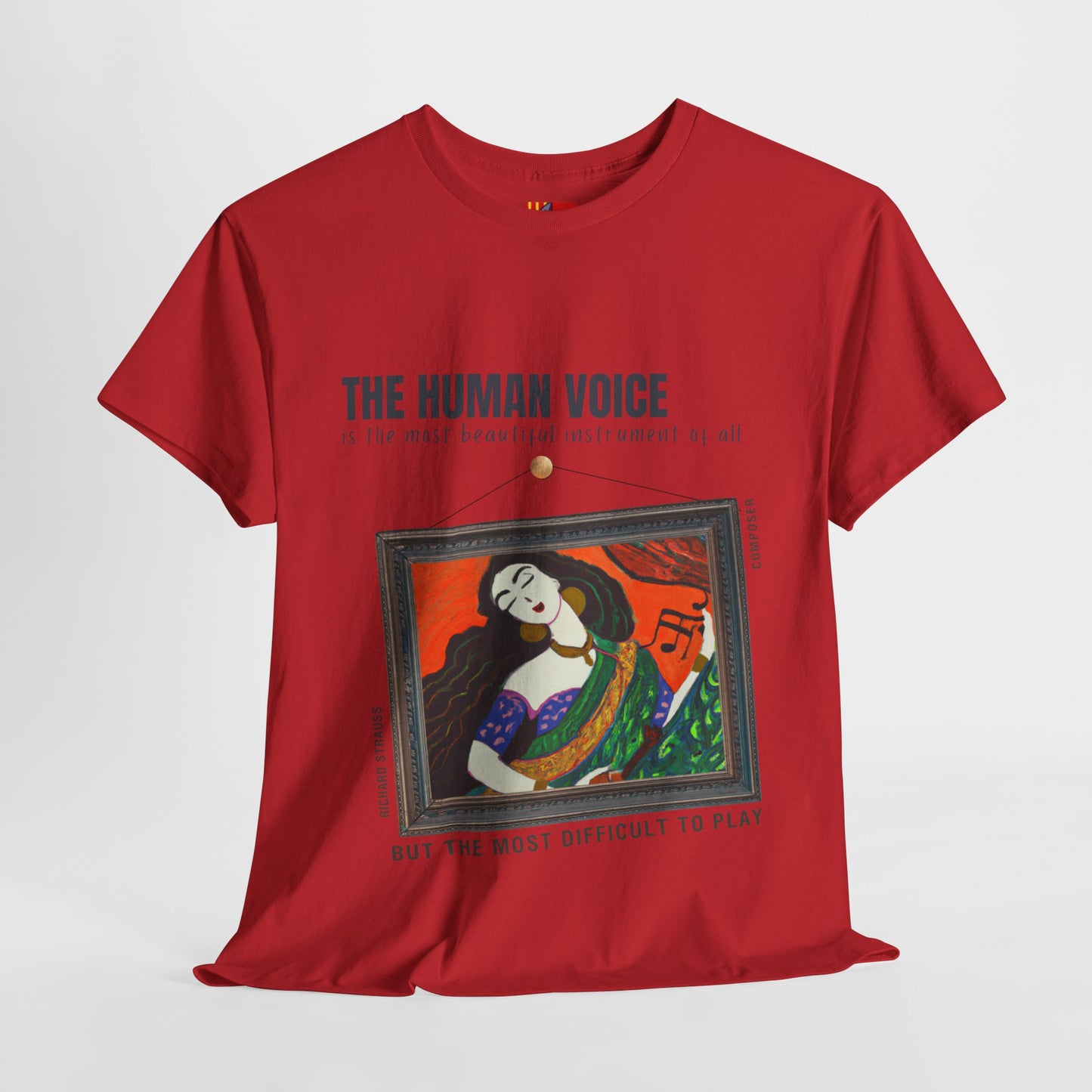 Human Voice: Beautiful & Challenging - Luciano Pavarotti Quote Tee Richard Strauss