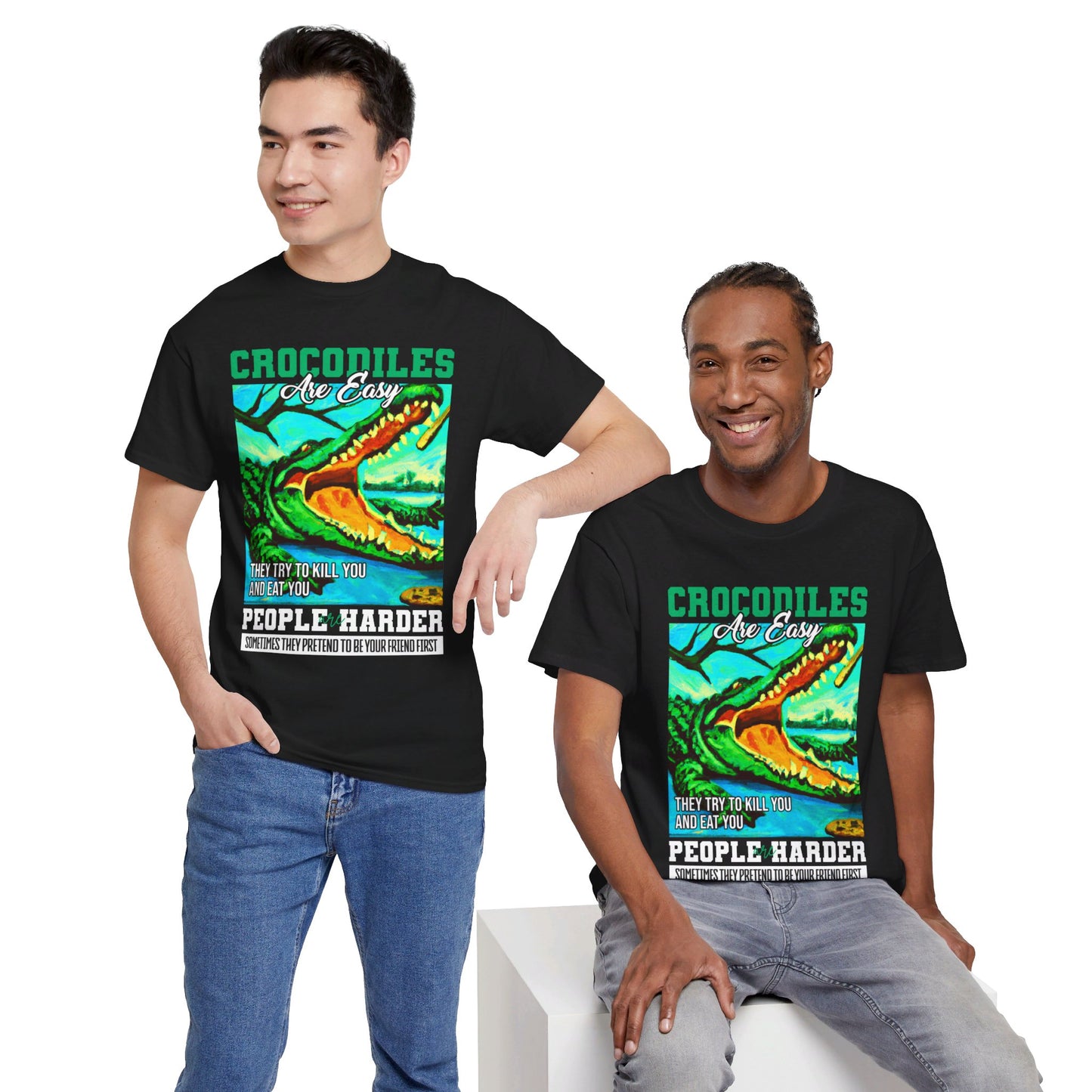 The Critical Thinker T-Shirt: Crocodiles are easy they try to kill you Steve Irwin