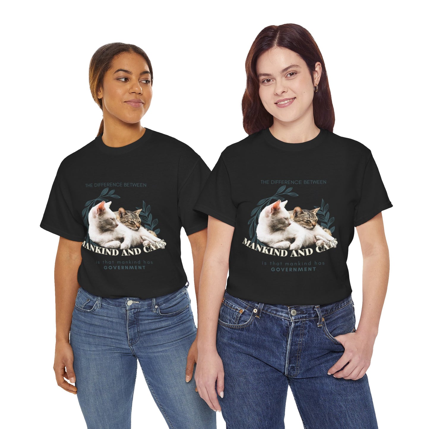 The Feline Free T-Shirt: No Government Needed"Mankind has government" 🐾🏛️