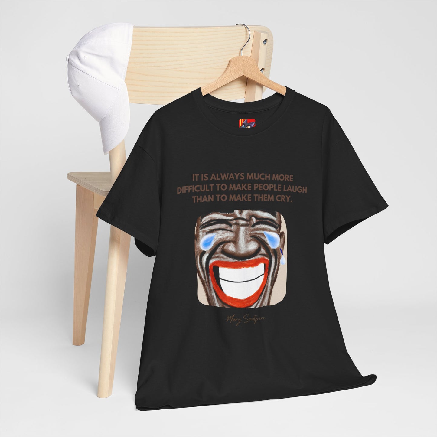 The Humorist T-Shirt: Laughter is the Best Medicine"Difficult to make people laugh" Mary Santpere