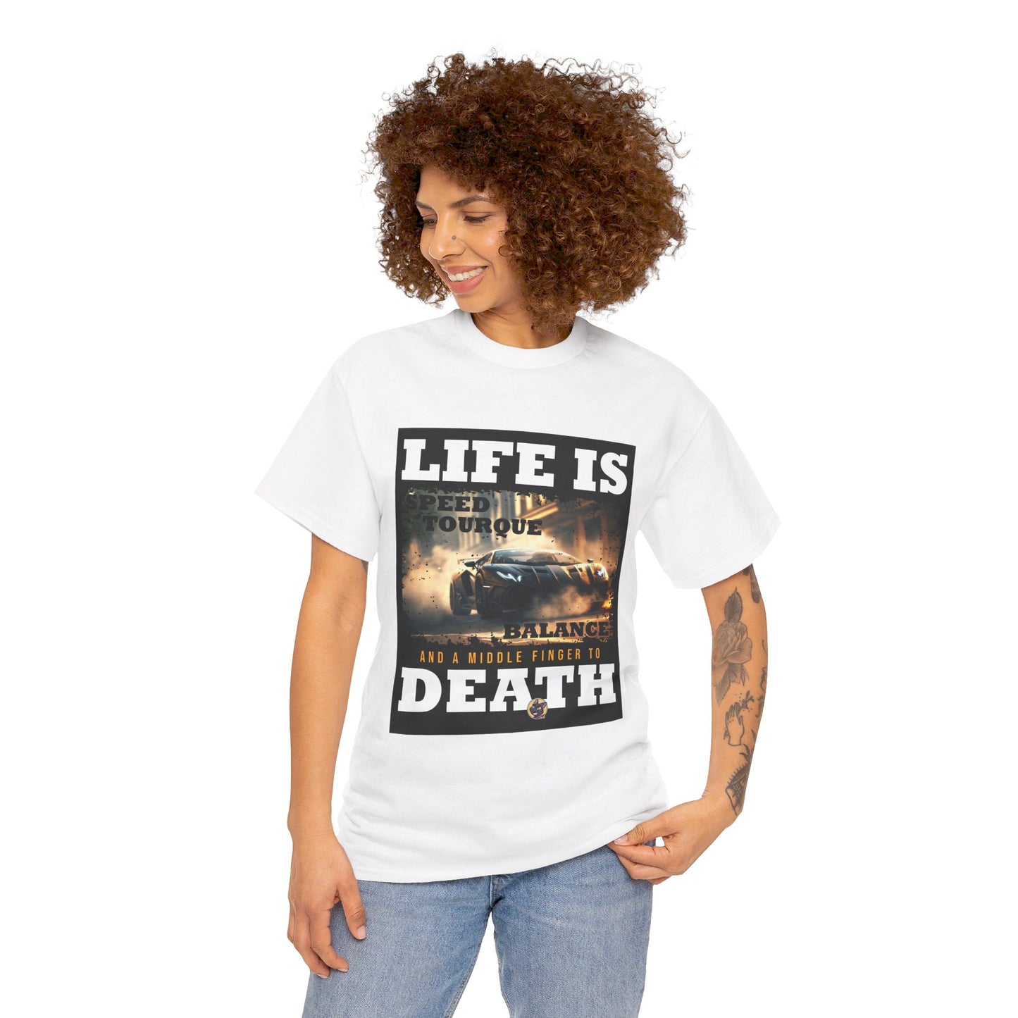 The Free Spirit T-Shirt: Life is speed tourque balance and a middle finger to death Jack