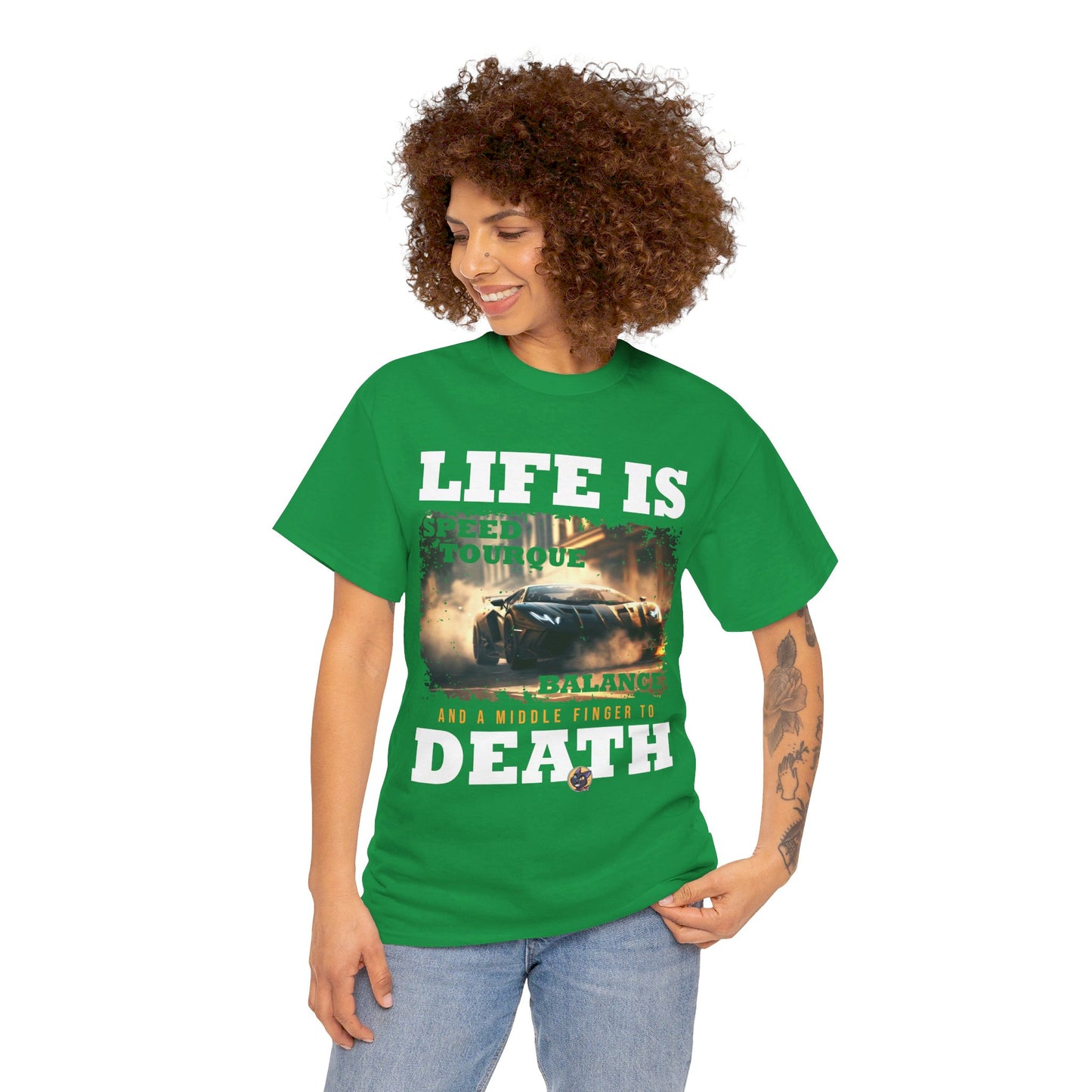 The Free Spirit T-Shirt: Life is speed tourque balance and a middle finger to death Jack