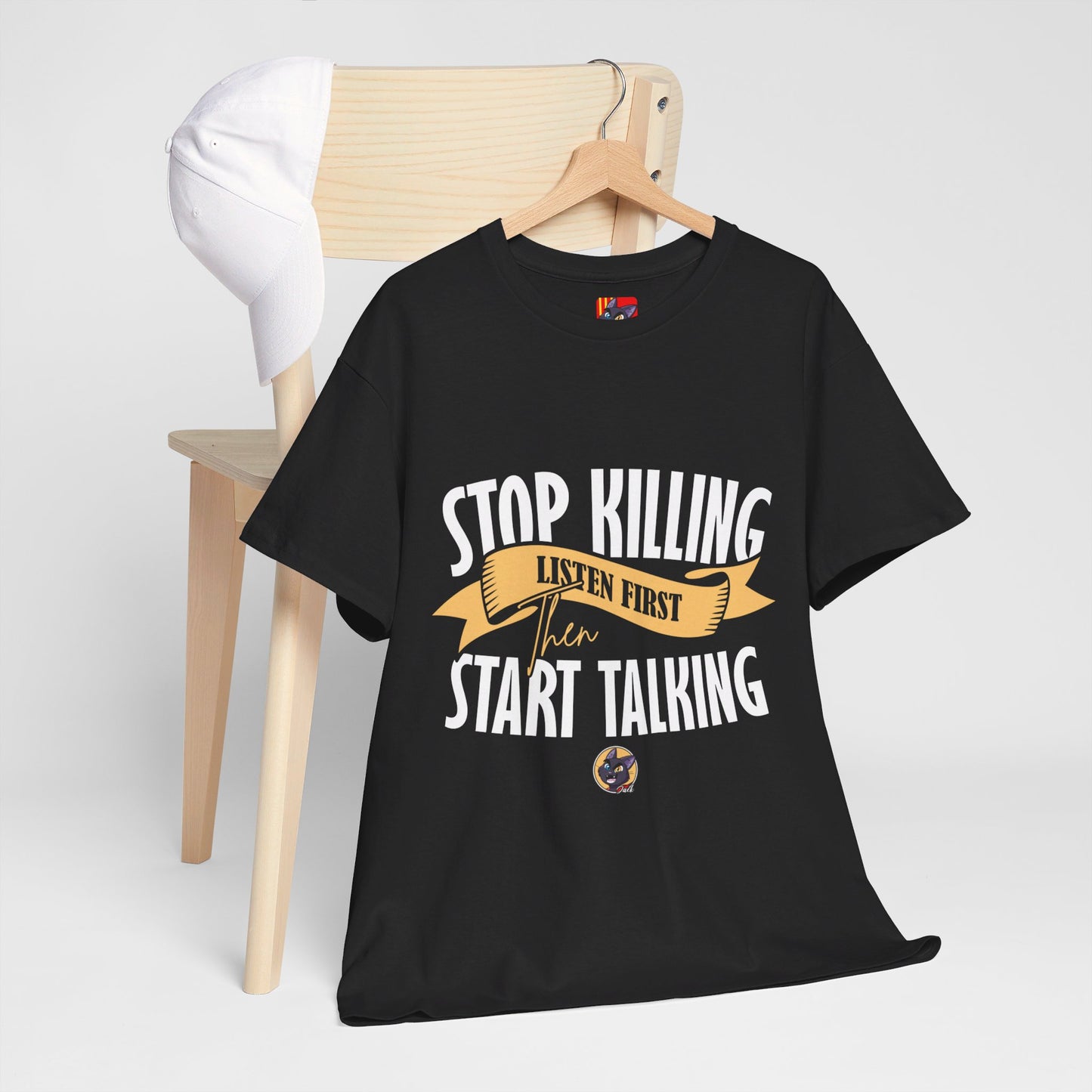 The Focused Mind T-Shirt: Stop killing listen first then start talking Jack