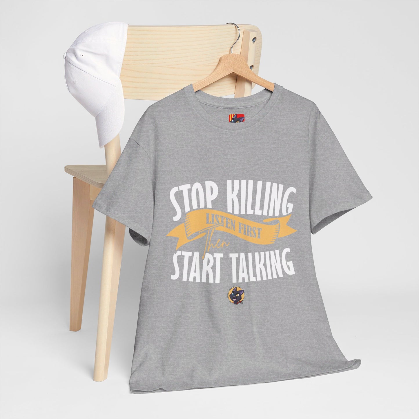 The Focused Mind T-Shirt: Stop killing listen first then start talking Jack