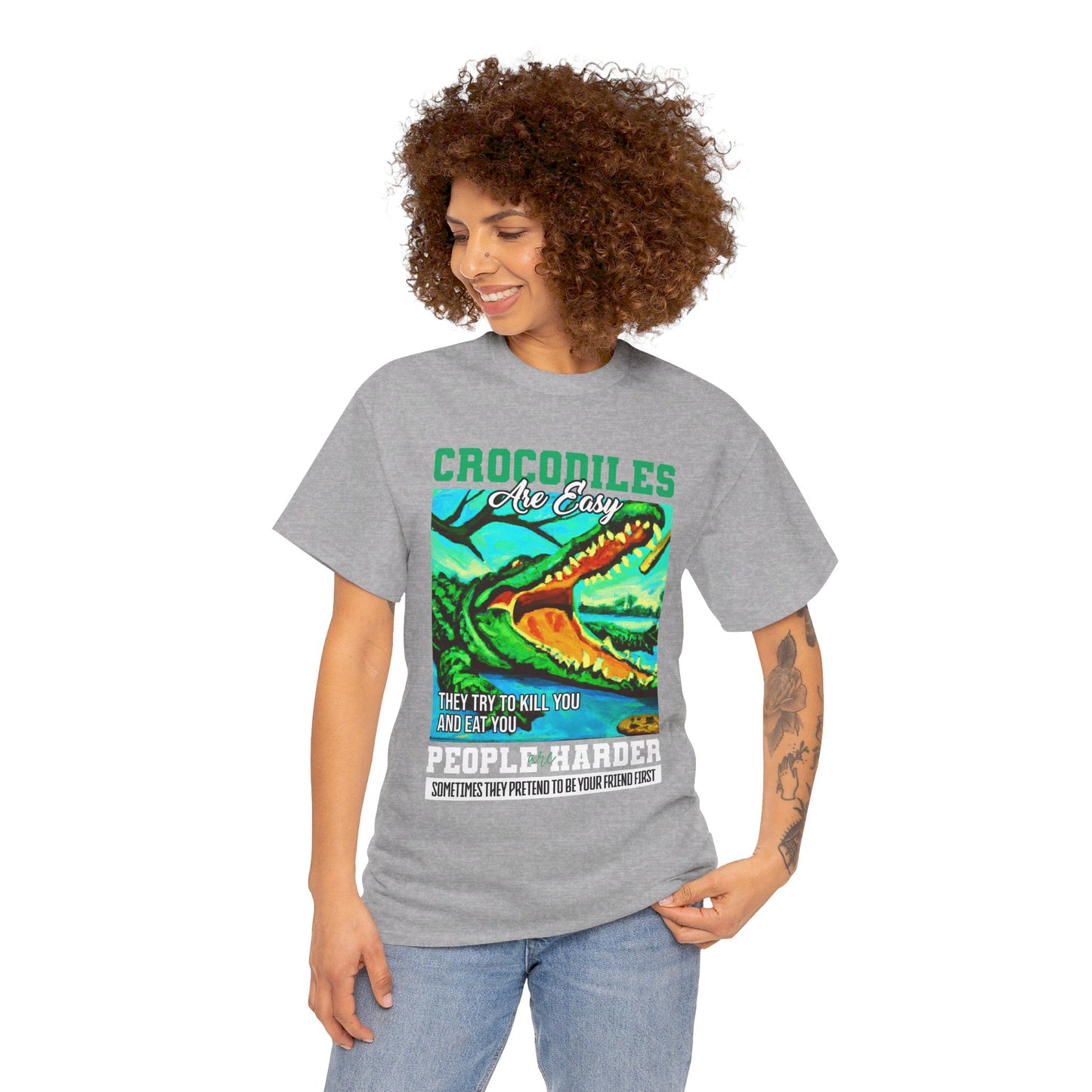 The Critical Thinker T-Shirt: Crocodiles are easy they try to kill you Steve Irwin