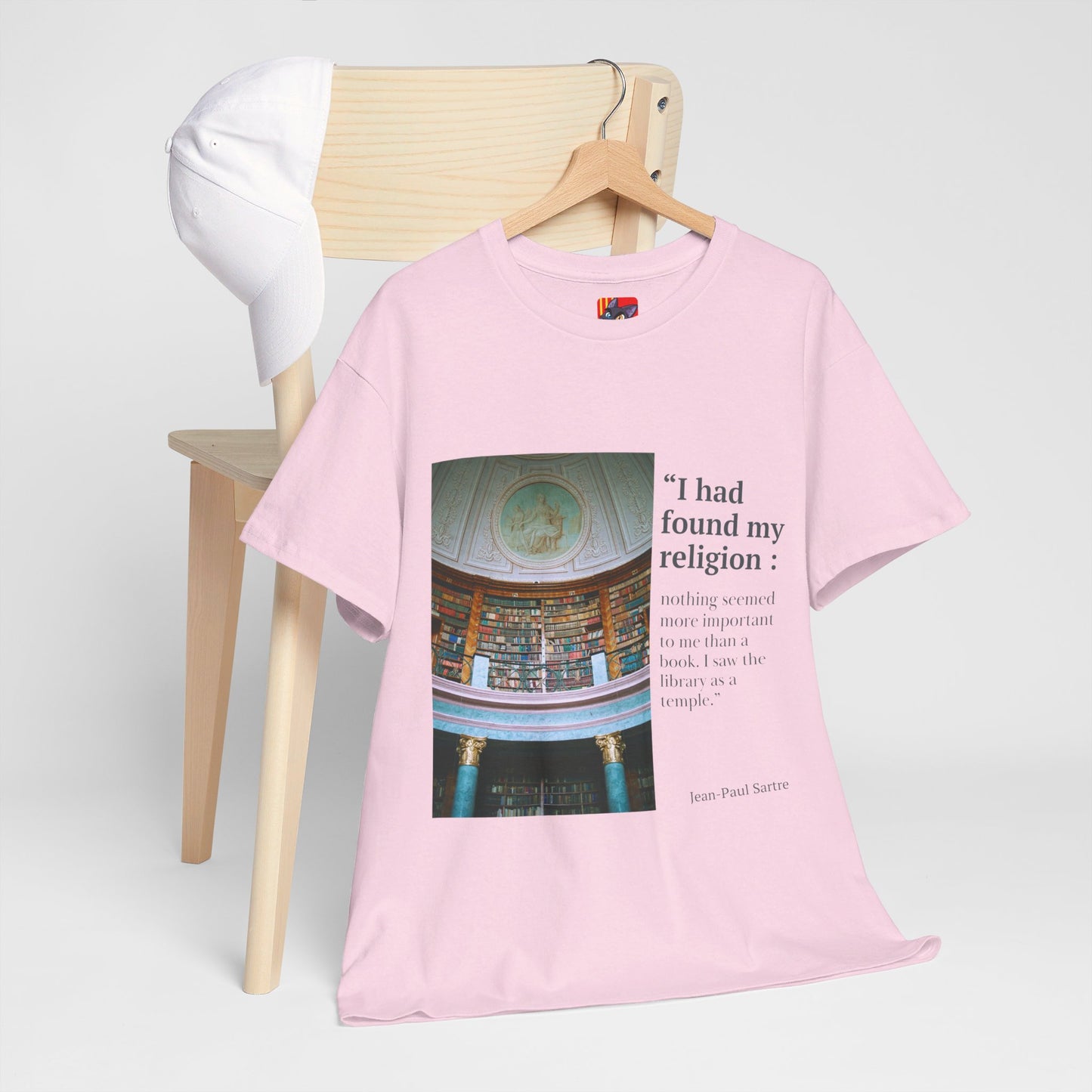 The Bookworm Sanctuary T-Shirt: My Library, My Temple"Library as a temple" Jean-Paul Sartre