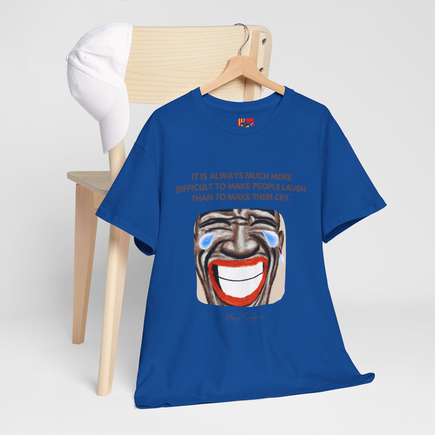 The Humorist T-Shirt: Laughter is the Best Medicine"Difficult to make people laugh" Mary Santpere