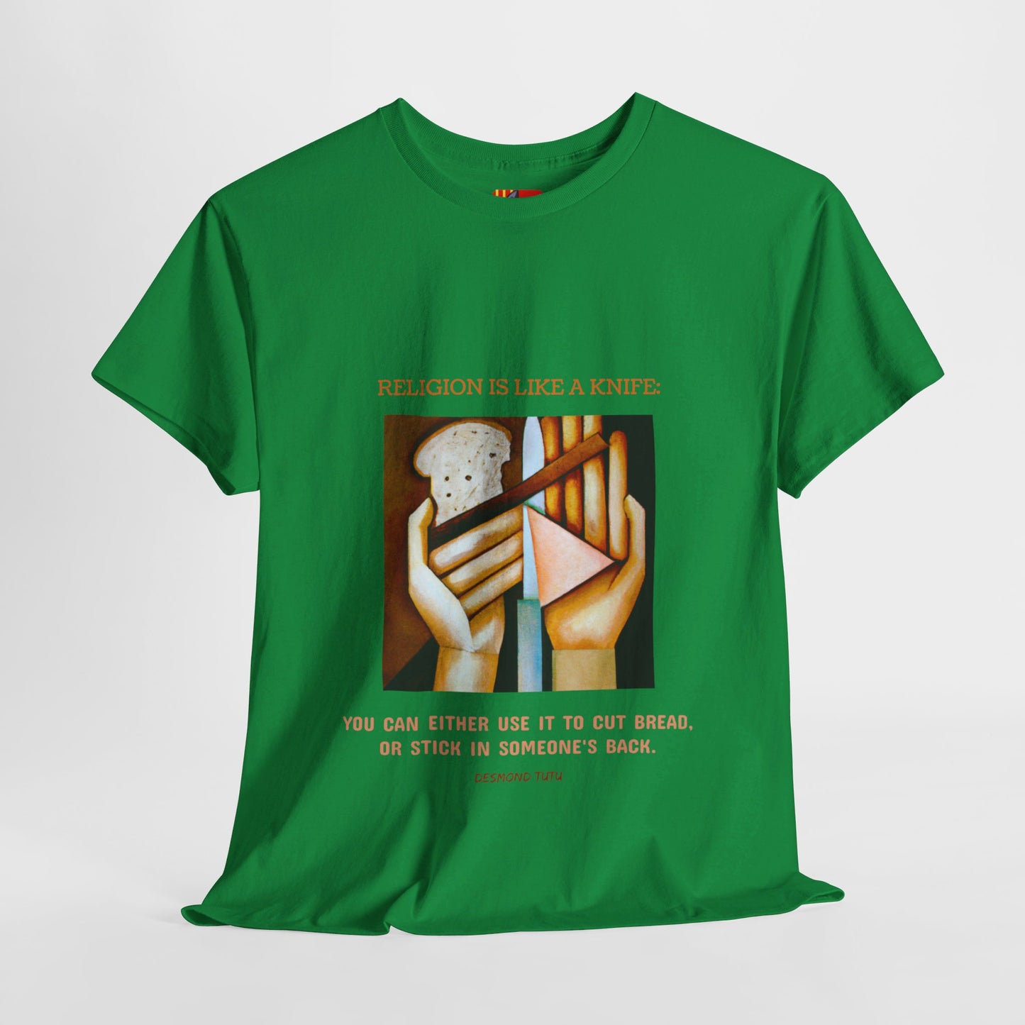 The Double-Edged Sword T-Shirt: Use Your Power Wisely"Religion is like a knife..." Desmond Tutu