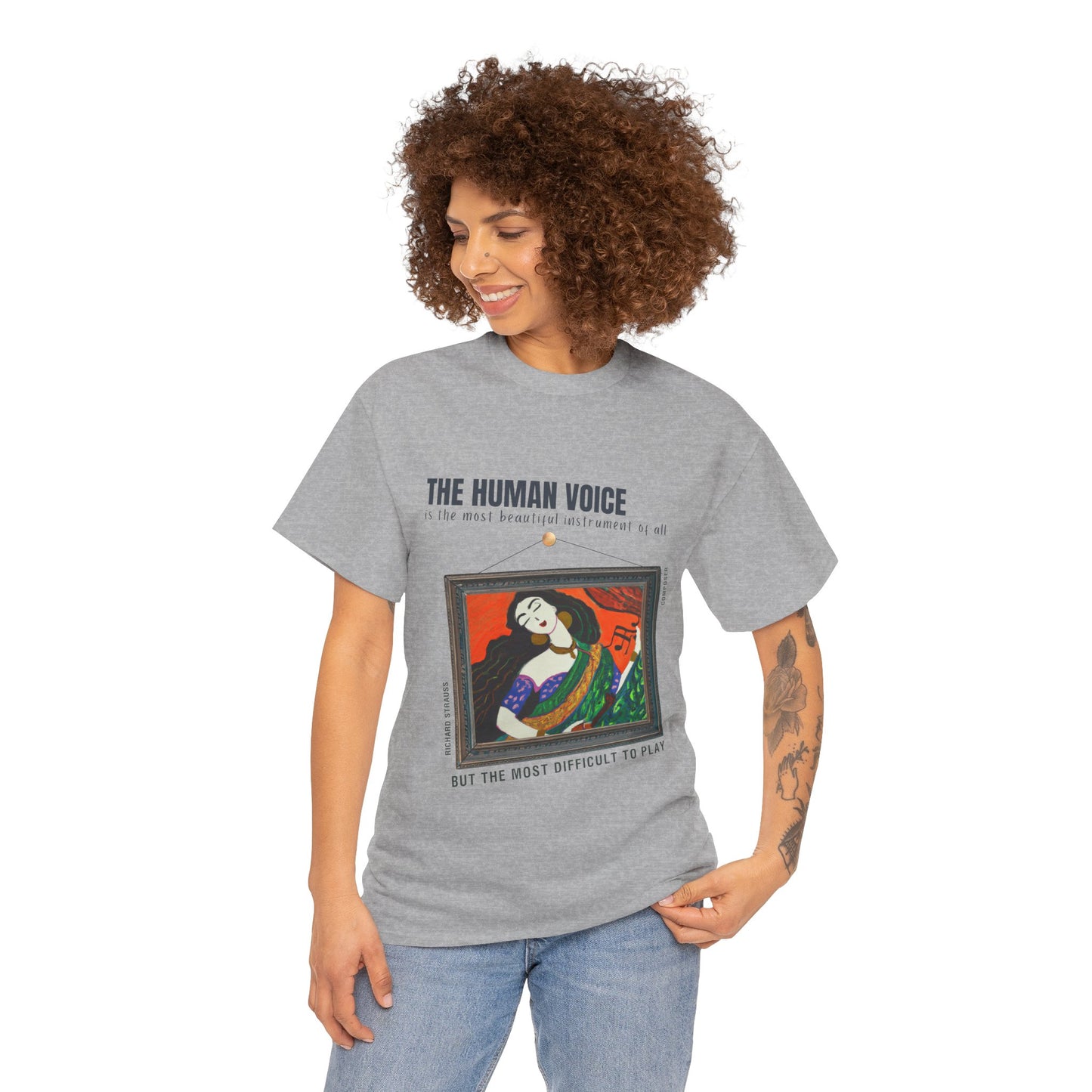 Human Voice: Beautiful & Challenging - Luciano Pavarotti Quote Tee Richard Strauss